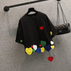 2025 New Women T-shirts Casual Harajuku Love Patchwork Tops Tee Summer Female T shirt Short Sleeve T shirt For Women Clothing