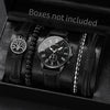 4/5PCS Fashion Men's Watches Man Business Quartz Wristwatch Vintage Leather Bracelets Set Reloj Hombre（Without Box）