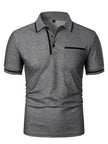 2025 Summer New Men's Polo Polo Shirt European Casual Short Sleeved T-shirt Sports Polo Shirt Button Pocket Design