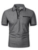 2025 Summer New Men's Polo Polo Shirt European Casual Short Sleeved T-shirt Sports Polo Shirt Button Pocket Design