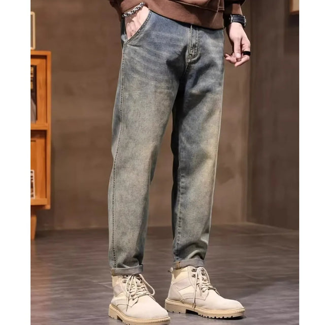Jeans men's 2025 new summer thin style trendy brand straight tube loose men's pants casual sports pants