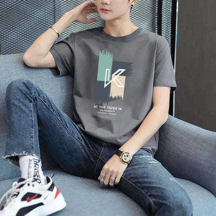 Men's T-shirt Gym Tops White Graphic Male Tees Shirts Heather 100℅ Cotton Cheap Clothes And Comfortable Streetwear Stylish Y2k