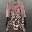 Popular Short-Sleeved T-shirt 2024 New Winter Cartoon Sequins Design Sense Women's Kawaii Clothes Top Fashion Brand Cute Tees