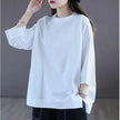 Women T-shirt Spring and Summer New Simplicity Versatile Casual Commuting Fashion 3/4 Sleeve Elegant Solid Color Short Sleeve