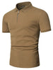 Men's polo shirt solid color short-sleeved zipper lapel T-shirt casual top