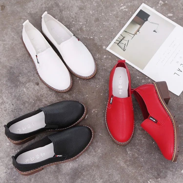 Summer Footwear for Woman Flat Solid Color Oxford Shoes Soft Leather Sneakers Low Medium Pumps Slip on Loafers Shoes for Women