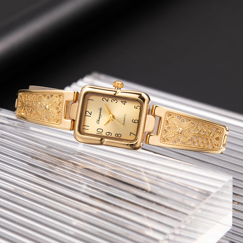 Top Brand Ladies Watch Reloj Mujer Luxury Gold Silver Square Quartz Watches for Women Fashion Elegant Woman Watch Clock Gift