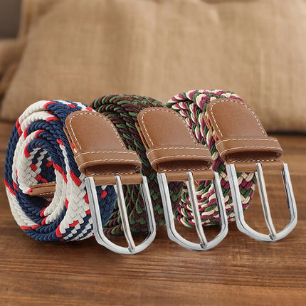 Canvas Belts for Men Fashion Metal Pin Buckle Military Tactical Strap Male Elastic Belt for Pants Jeans Belts