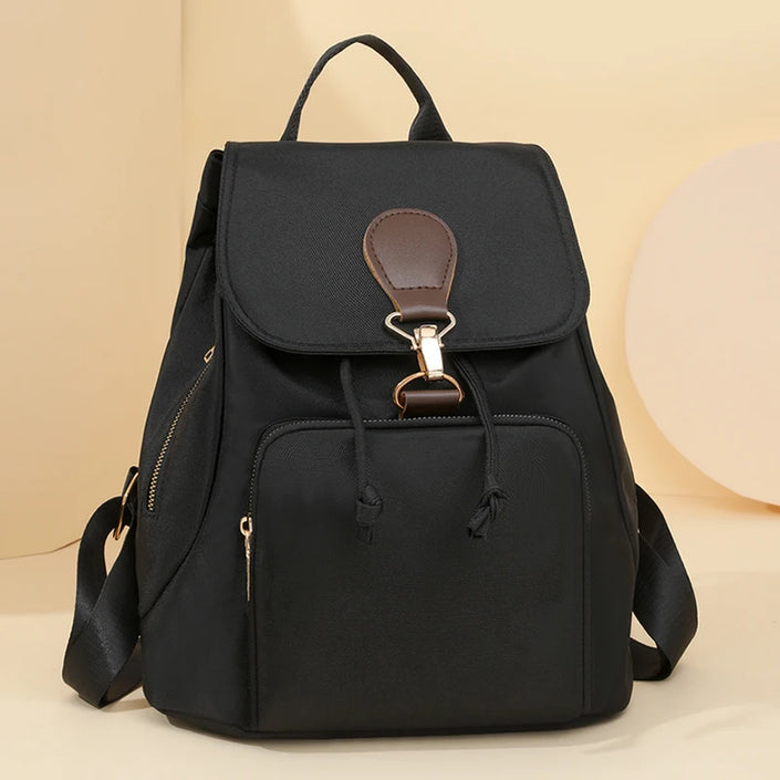 Ladies' Double-shoulder Bag Retro Top Zipper Travel Backpack Student Schoolbag Casual Simple Bag Solid Color. Suitable for ladie