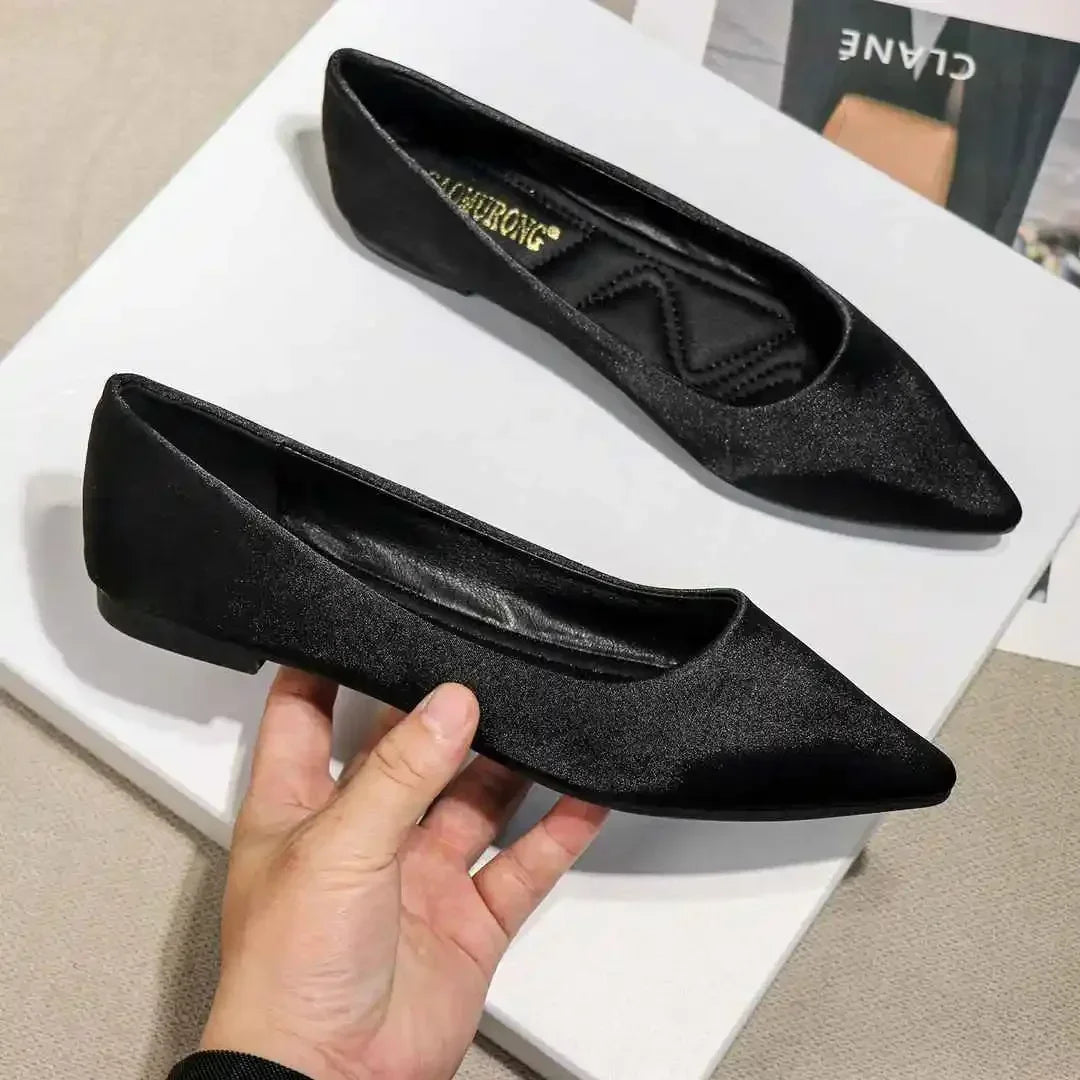 Ladies Footwear Low Heel Elegant Office Non Slip Women's Flat Shoes Casual Summer 2024 Comfortable Young Social 2025 New In