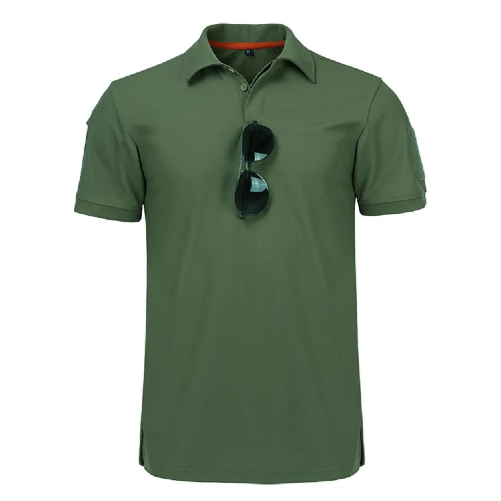 Men's Polo Shirts Martini Racing Shirts T-Shirt Men POLO Sportwear Military Tacitcal Short Sleeve Breathable Lapel Tops Tee POLO