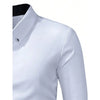 Brand New Men White Shirts Fashion Quality Long Sleeve Casual Solid Color Elastic Male Business Shirt
