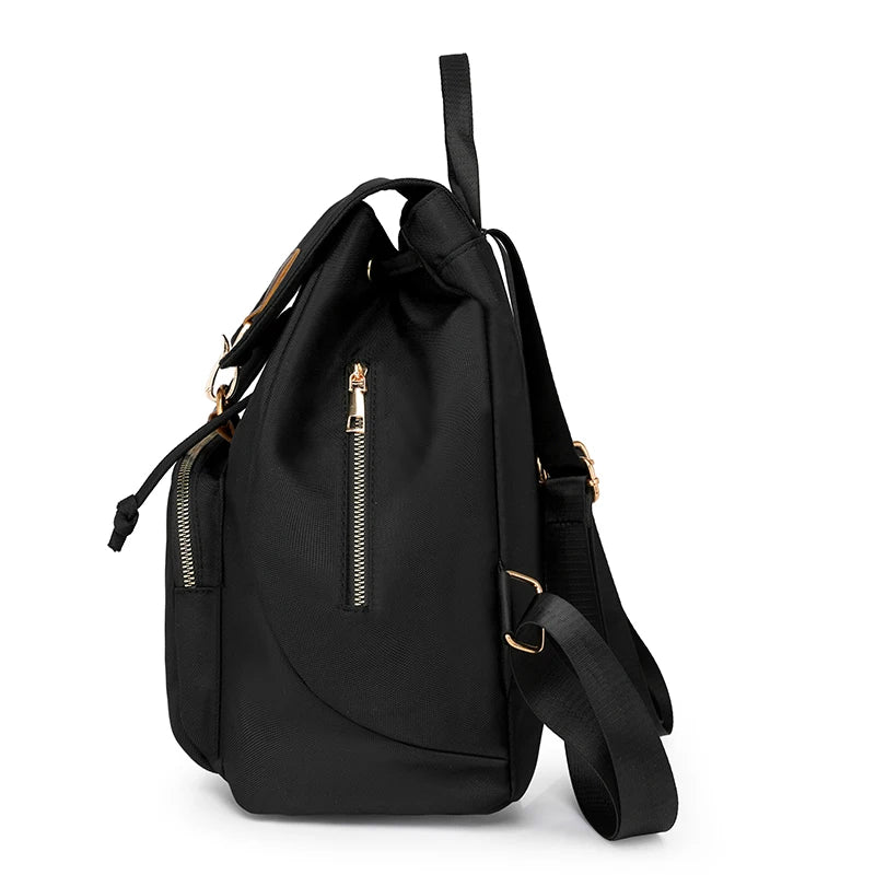 Ladies' Double-shoulder Bag Retro Top Zipper Travel Backpack Student Schoolbag Casual Simple Bag Solid Color. Suitable for ladie