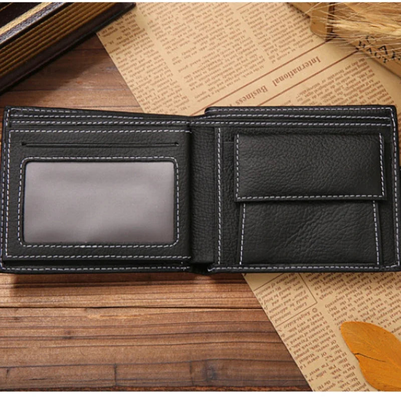 Wallet men's clip-on cowhide wallet men's 2023 coin purse small clutch bag men's coin purse coin purse short wallet