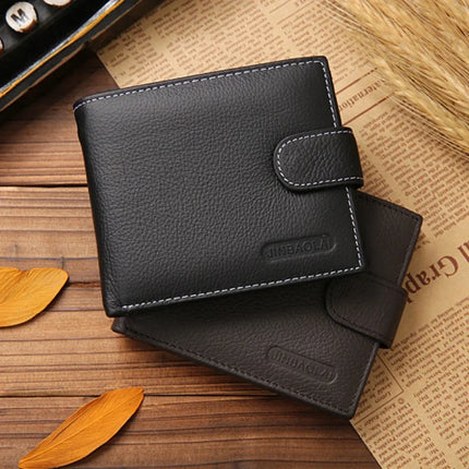 Wallet men's clip-on cowhide wallet men's 2023 coin purse small clutch bag men's coin purse coin purse short wallet