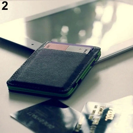 Luggage Men Wallet Fashion Faux Leather Magic Credit Card ID Money Clip Slim Wallet Holder
