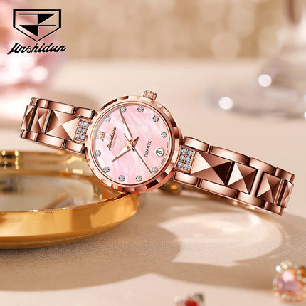 JSDUN Elegant Luxury Watches for Women High Quality Original Tungsten Steel Waterproof Quartz Fashion Trend Design Ladies Watch