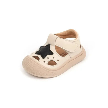 Baby Beach Shoes Non-slip Soft Sole Kids Walking Shoes Hollowed-out Breathable 2025 Summer New Baby Flat Shoes Cute Stars Sweet